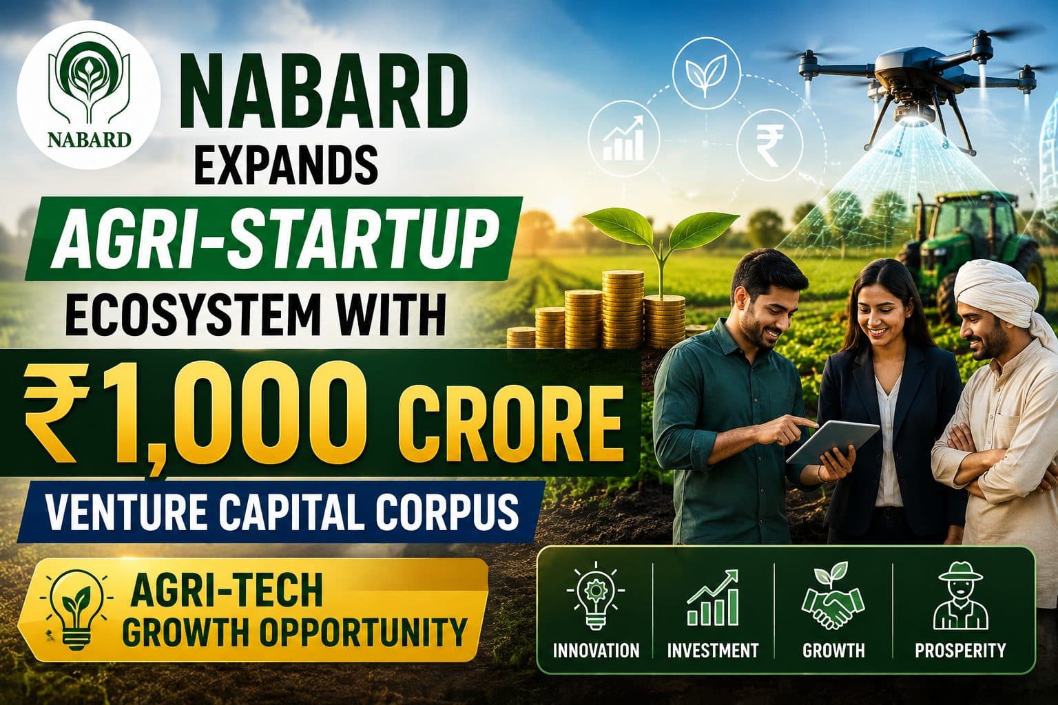 NABARD Expands Agri-Startup Ecosystem with ₹1,000 Crore Venture Capital Corpus | Agri-Tech Growth Opportunity