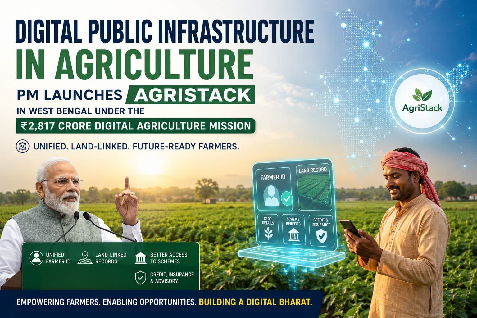 AgriStack Launch in West Bengal: Digital Agriculture Mission and Unified Farmer IDs Explained