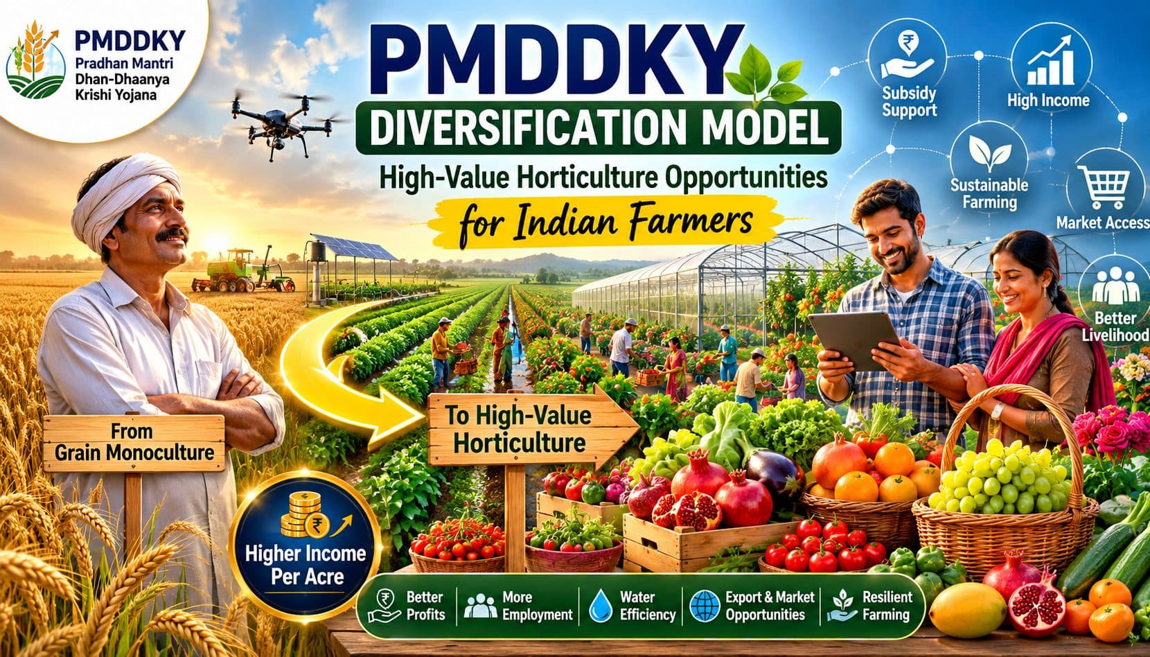 PMDDKY Diversification Model: Transition from Grain Monoculture to High-Value Horticulture