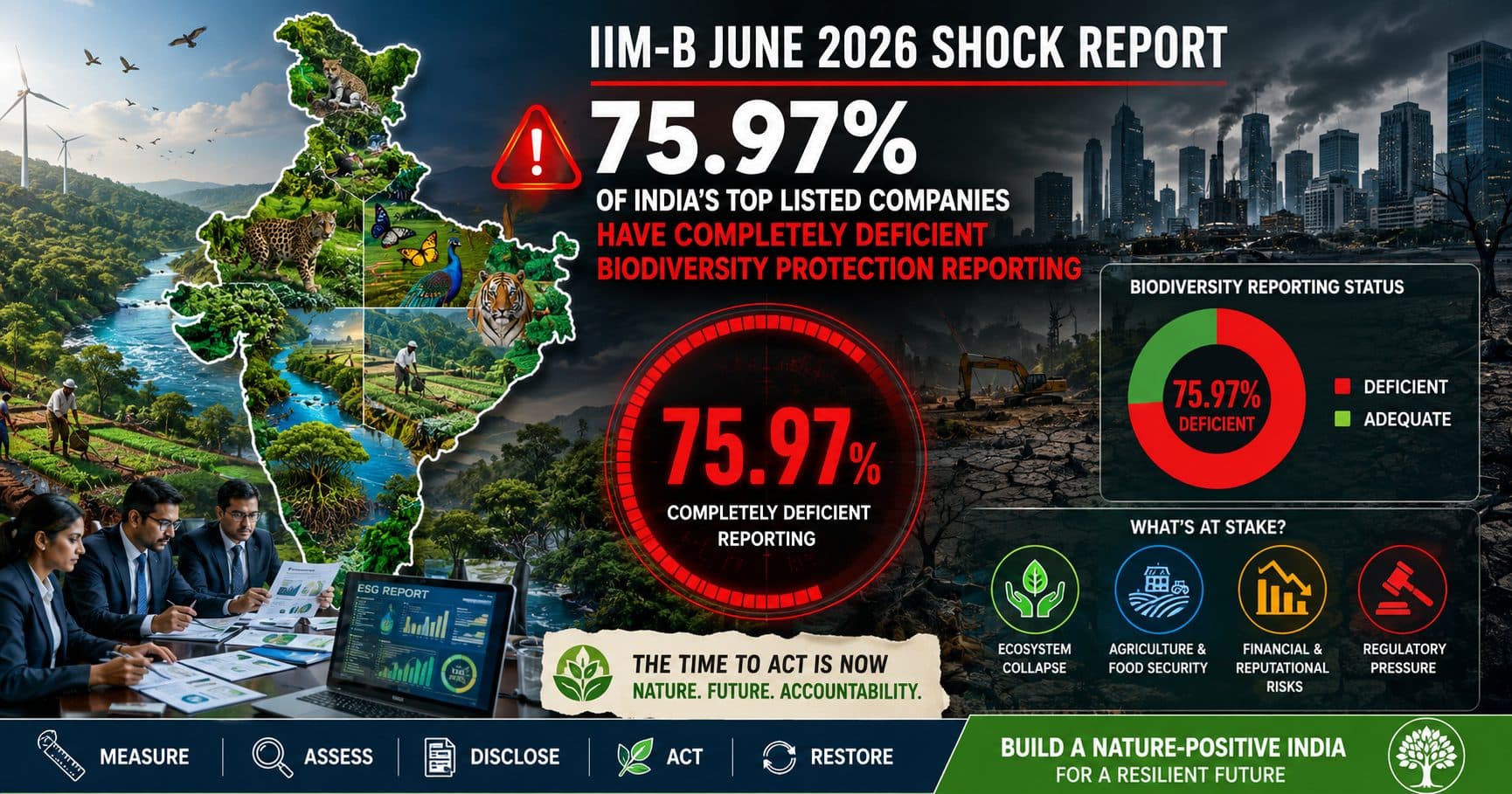 IIM-B June 2026 Shock Report: 75.97% of India's Top Listed Companies Fail Biodiversity Protection Reporting