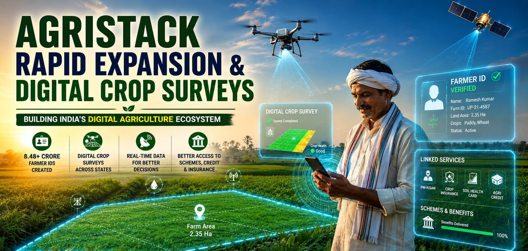 AgriStack Rapid Expansion: Why Digital Crop Surveys and Farmer IDs Are Reshaping Indian Agriculture