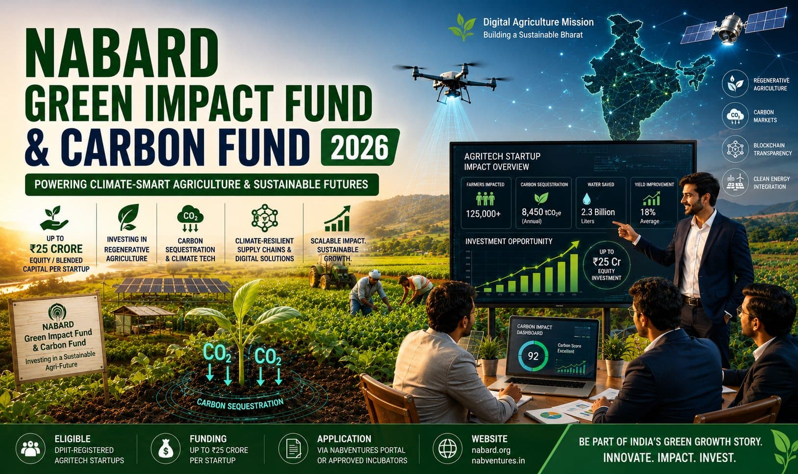 NABARD Green Impact Fund & Carbon Fund 2026: Up to ₹25 Crore Funding for Agritech Startups