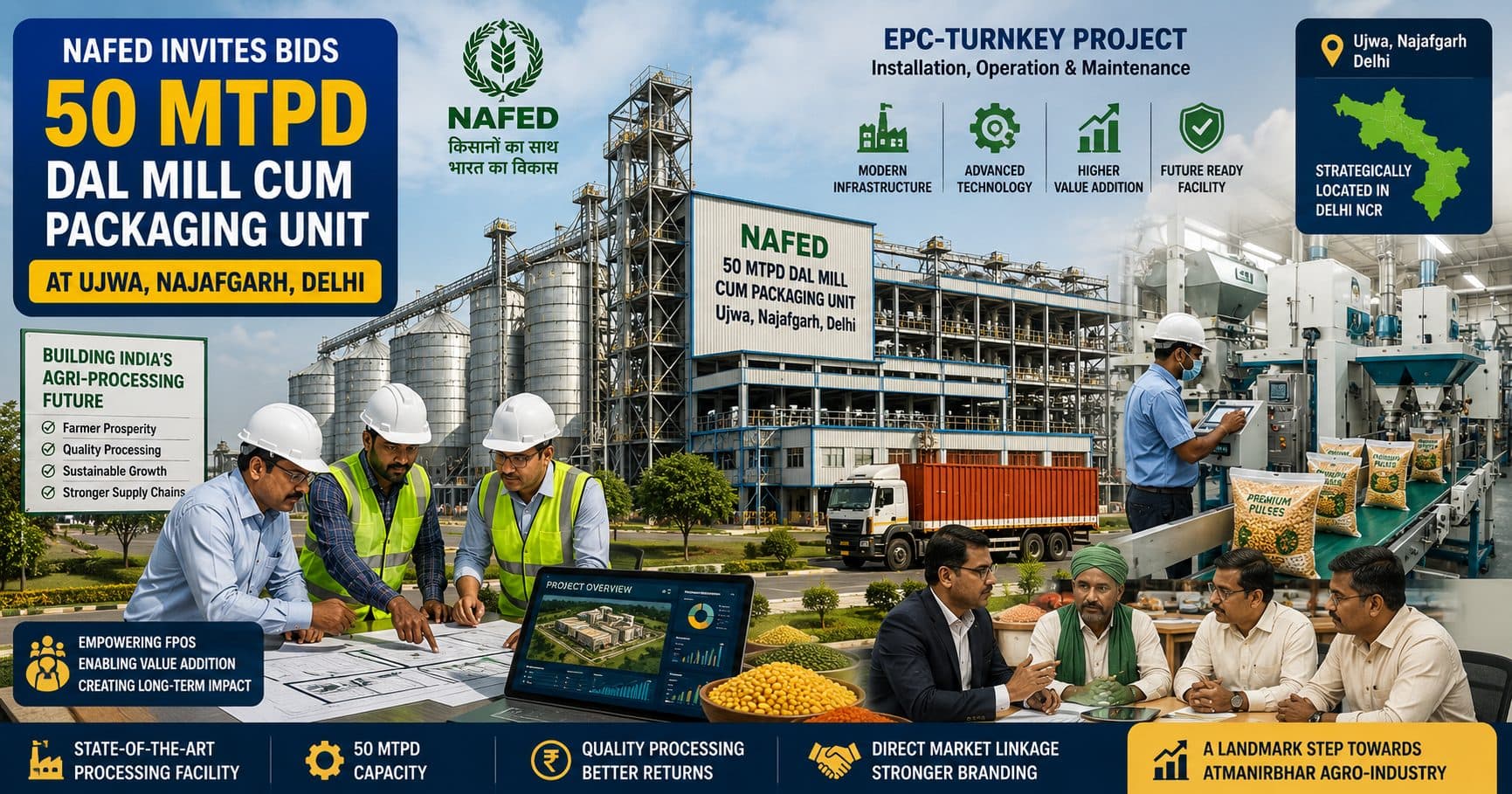 NAFED’s 50 MTPD Najafgarh Dal Mill Tender: A Landmark Agro-Processing Opportunity in Delhi’s Agricultural Corridor